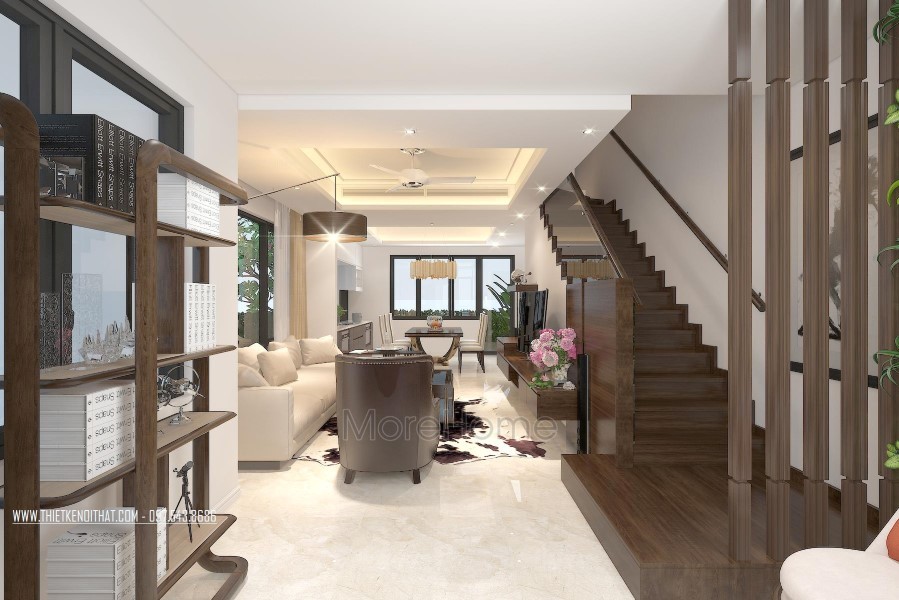 Cầu thang gỗ đẹp hiện đại